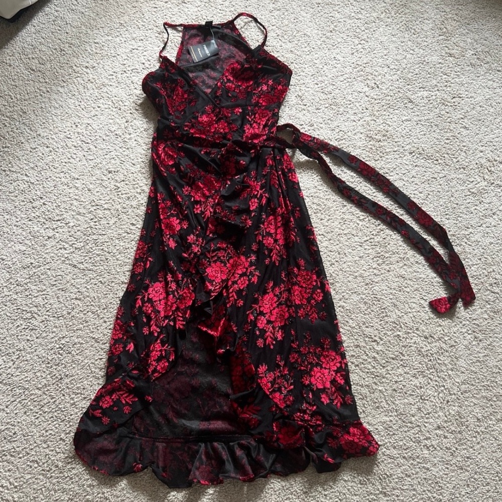 F21 Red Floral Dress